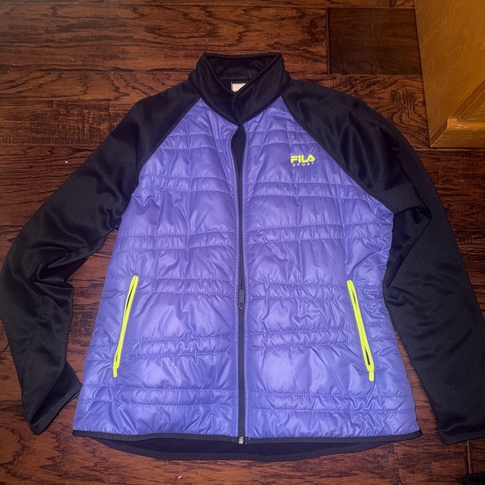 Fila Women's Purple and Black Puffer Jacket​​ - Picture 3 of 5